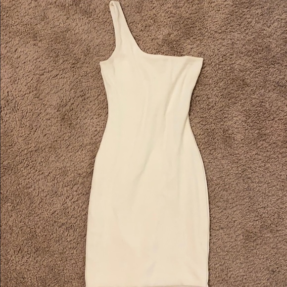 Meshki one shoulder cream dress / bachelorette dress / rehearsal ivory dress - Picture 2 of 3